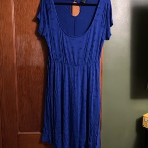 Cobalt blue torrid dress with birds!